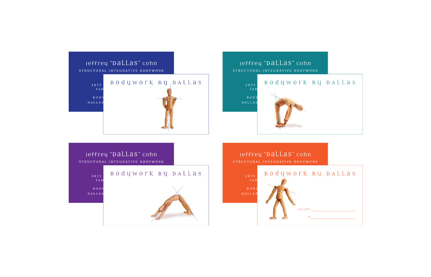 Series of 2 sided business & appointment cards | Bodywork by Dallas