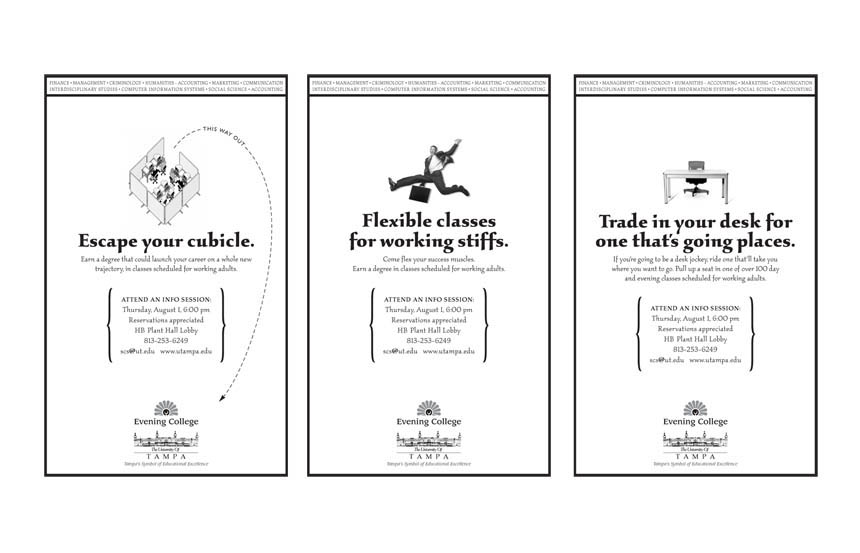 Newspaper ads | University of Tampa Evening College