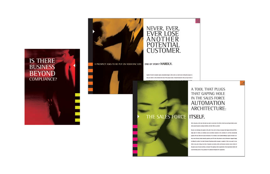 B-to-B brochure, cover and inside spread | Gryphon Networks