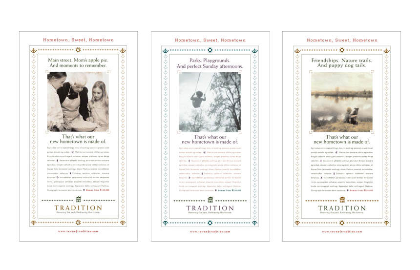 Alternate campaign, full-page newspaper ads | Tradition 