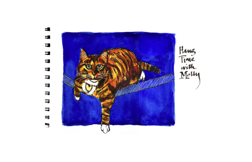 The first image of many of my cat in this sketchbook